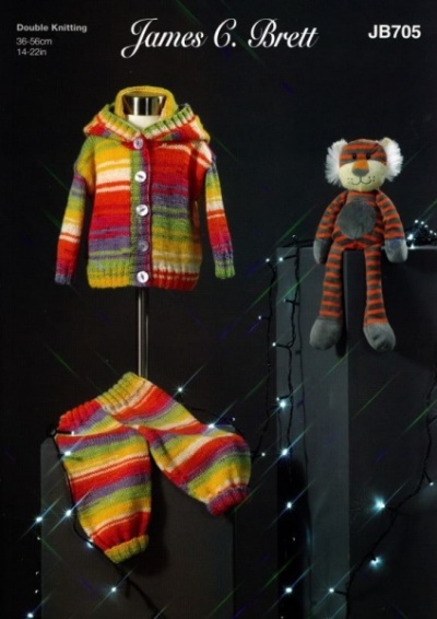 Knitting Pattern - James C Brett JB705 - Baby Twinkle Print DK - Jacket and Pants